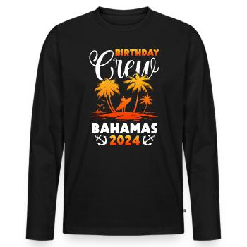 Bahamas Caribbean Island Atlantic Summer Gift - Men's Premium Organic Long Sleeve Shirt - black - Front - Nico (187cm)