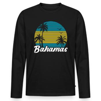 Bahamas Caribbean Island Atlantic Summer Gift - Men's Premium Organic Long Sleeve Shirt - black - Front - Nico (187cm)