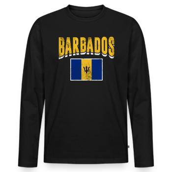 Barbade - T-shirt manches longues Premium bio Homme - noir - Devant - Nico (187cm)