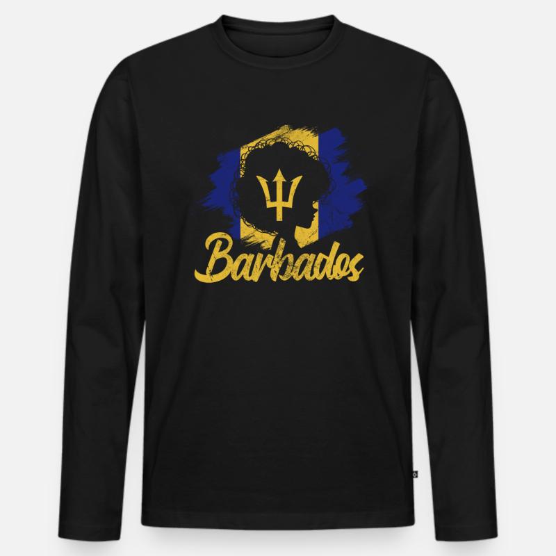 Barbados - Männer Premium Bio Langarmshirt - Schwarz