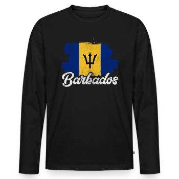 Barbade - T-shirt manches longues Premium bio Homme - noir - Devant - Nico (187cm)