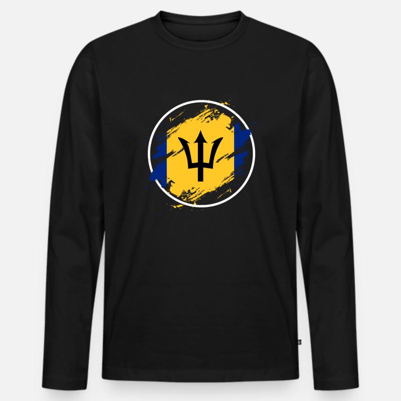 Barbados Karibik Bajan Urlaub Geschenk - Männer Premium Bio Langarmshirt - Schwarz