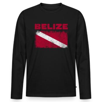 Belize - Männer Premium Bio Langarmshirt - Schwarz - Vorne - Nico (187cm)