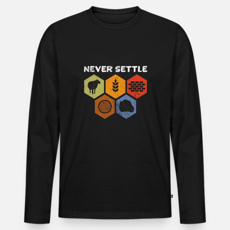 Brettspiel - Männer Premium Bio Langarmshirt - Schwarz