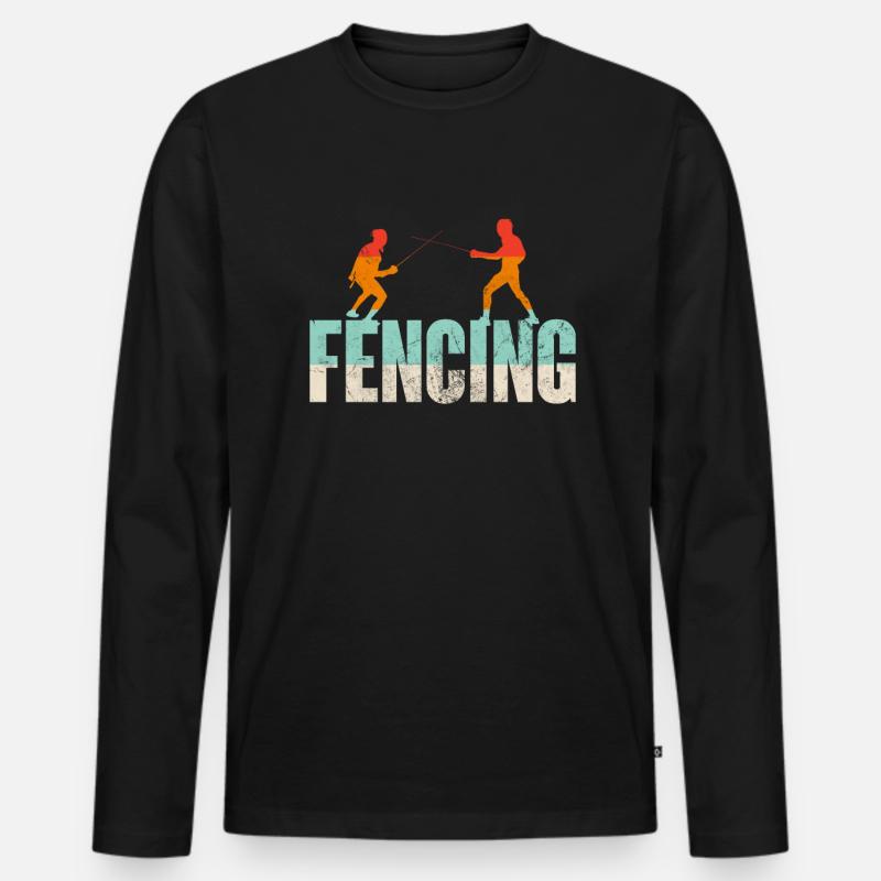 Fechten - Männer Premium Bio Langarmshirt - Schwarz