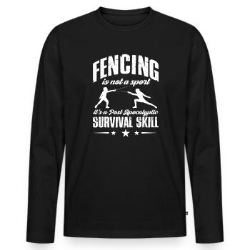 Escrime Épée Sabre Épée Épée Escrime Cadeau - T-shirt manches longues Premium bio Homme - noir - Devant - Nico (187cm)