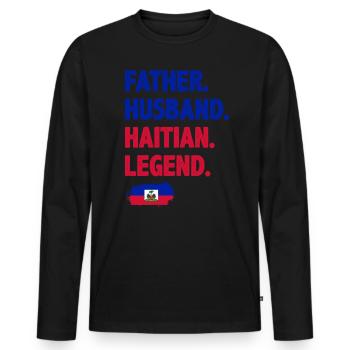 Haiti Haitian Caribbean Holidays - Men's Premium Organic Long Sleeve Shirt - black - Front - Nico (187cm)