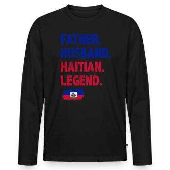 Haiti - Men's Premium Organic Long Sleeve Shirt - black - Front - Nico (187cm)