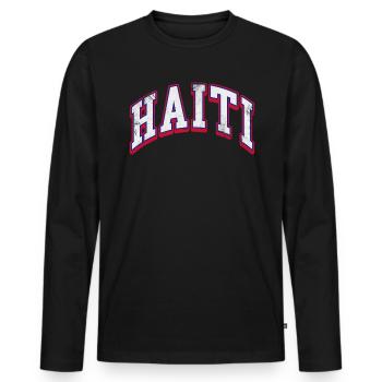 Haiti - Men's Premium Organic Long Sleeve Shirt - black - Front - Nico (187cm)