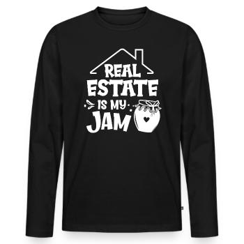 Real Estate Agent Real Estate Agent Gift - Men's Premium Organic Long Sleeve Shirt - black - Front - Nico (187cm)