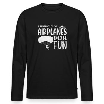 Skydive - T-shirt manches longues Premium bio Homme - noir - Devant - Nico (187cm)