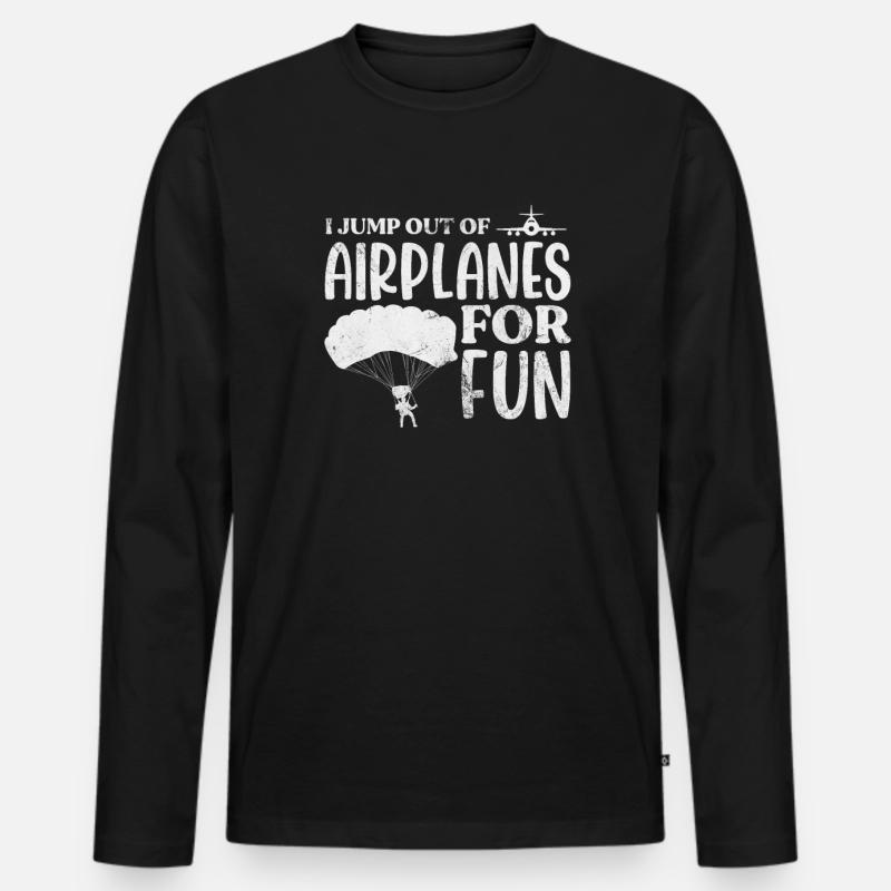 Skydive - Männer Premium Bio Langarmshirt - Schwarz