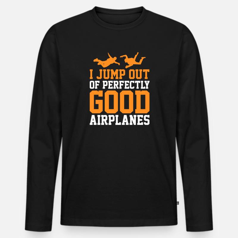 Skydive Skydiver Skydiving Fallschirm Geschenk - Männer Premium Bio Langarmshirt - Schwarz