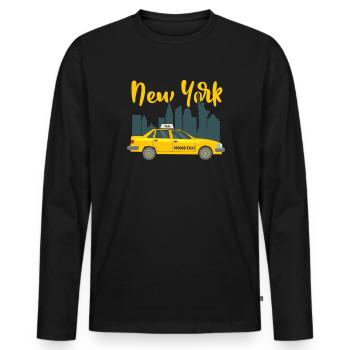 Taxi - Men's Premium Organic Long Sleeve Shirt - black - Front - Nico (187cm)