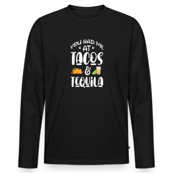 Tequila Sunrise Booze Party Mexique Cadeau - T-shirt manches longues Premium bio Homme - noir - Devant - Nico (187cm)