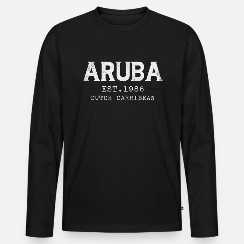 Aruba - Männer Premium Bio Langarmshirt - Schwarz