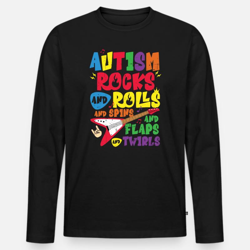 Autismus - Männer Premium Bio Langarmshirt - Schwarz