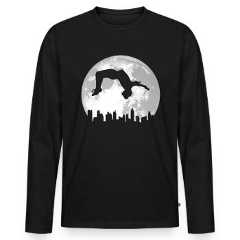Backflip Salto Acrobaties Parkour Gymnastique Cadeau - T-shirt manches longues Premium bio Homme - noir - Devant - Nico (187cm)