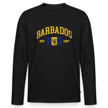 Barbade - T-shirt manches longues Premium bio Homme - noir - Devant - Nico (187cm)