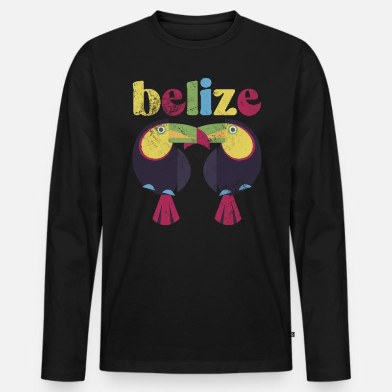 Belize - Männer Premium Bio Langarmshirt - Schwarz