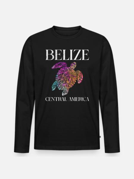 Belize - Men's Premium Organic Long Sleeve Shirt - black