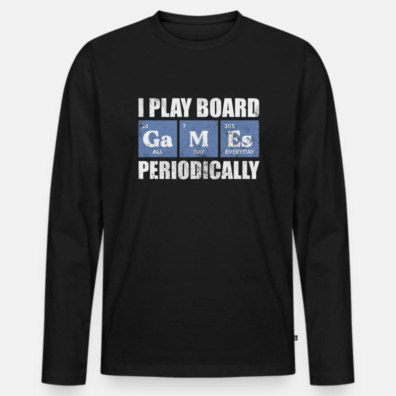 Brettspiel - Männer Premium Bio Langarmshirt - Schwarz