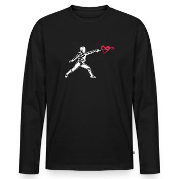 Escrime Épée Sabre Épée Épée Escrime Cadeau - T-shirt manches longues Premium bio Homme - noir - Devant - Nico (187cm)