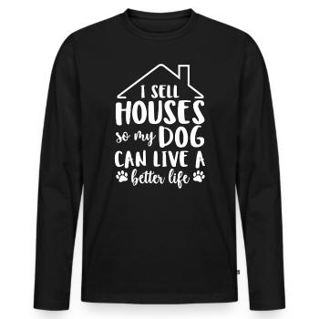 Real Estate Agent Real Estate Agent Gift - Men's Premium Organic Long Sleeve Shirt - black - Front - Nico (187cm)