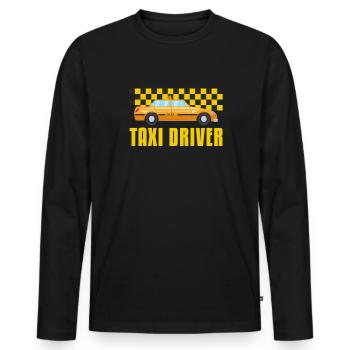 Taxi - Men's Premium Organic Long Sleeve Shirt - black - Front - Nico (187cm)