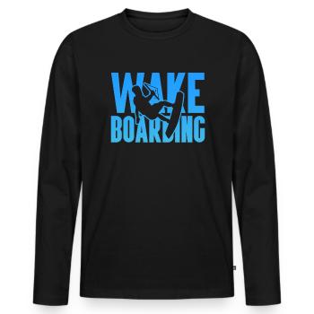 Wakeboard Wakeboarder Wakeboard Cadeau - T-shirt manches longues Premium bio Homme - noir - Devant - Nico (187cm)