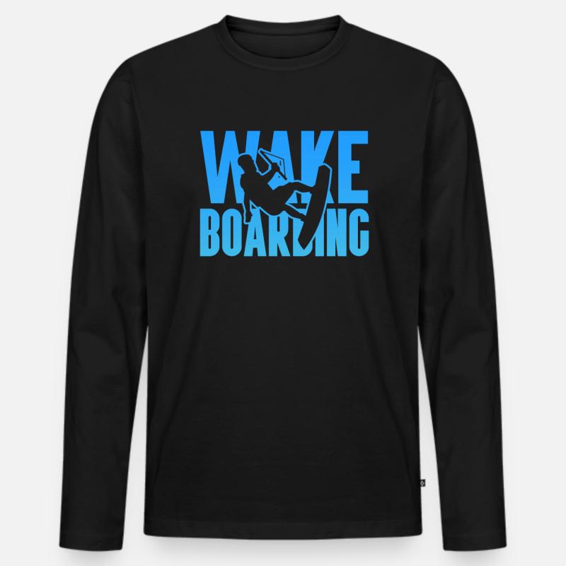 Wakeboard Wakeboarder Wakeboarding Geschenk - Männer Premium Bio Langarmshirt - Schwarz