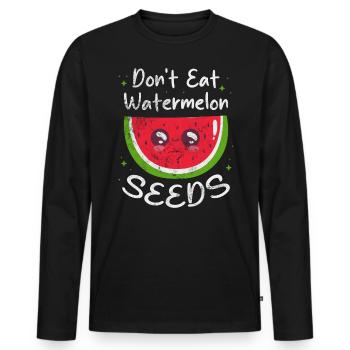 Watermelon - Men's Premium Organic Long Sleeve Shirt - black - Front - Nico (187cm)