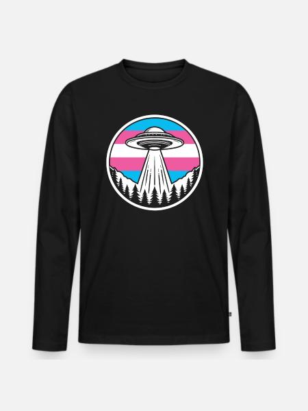 Alien UFO Alien Galaxy Geschnek - Men's Premium Organic Long Sleeve Shirt - black