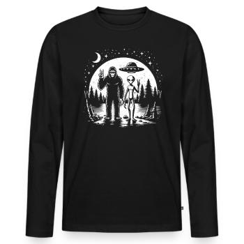 Alien - Männer Premium Bio Langarmshirt - Schwarz - Vorne - Nico (187cm)
