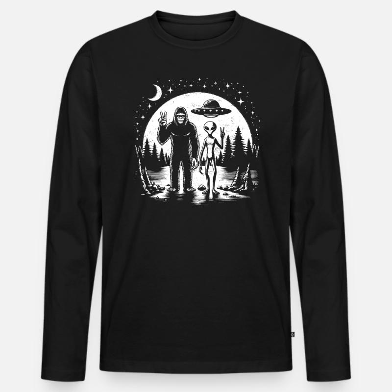 Alien - Männer Premium Bio Langarmshirt - Schwarz