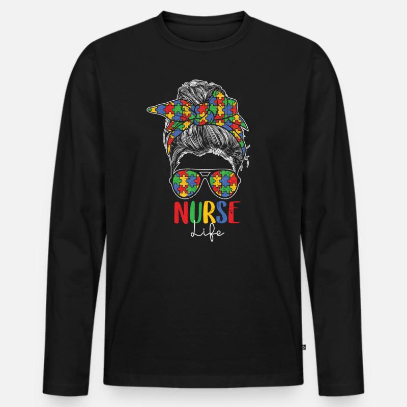 Autismus - Männer Premium Bio Langarmshirt - Schwarz