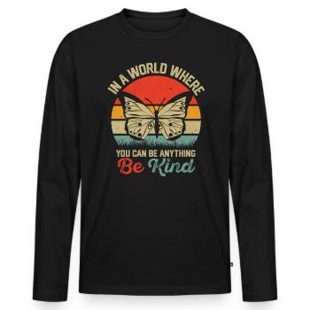 Autism Awareness Day Autistic Gift - Men's Premium Organic Long Sleeve Shirt - black - Front - Nico (187cm)