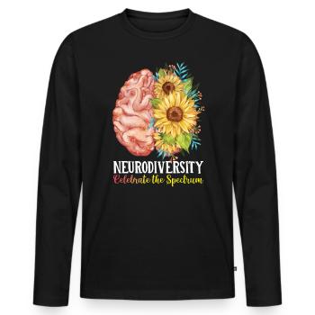 Autism Awareness Day Autistic Gift - Men's Premium Organic Long Sleeve Shirt - black - Front - Nico (187cm)