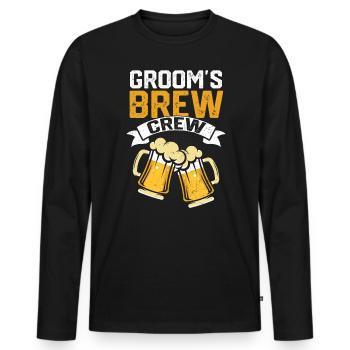 Junggeselle Jungesellenabschied - Männer Premium Bio Langarmshirt - Schwarz - Vorne - Nico (187cm)