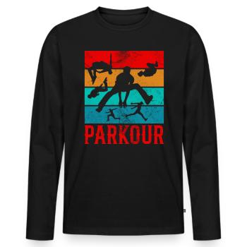 Backflip - T-shirt manches longues Premium bio Homme - noir - Devant - Nico (187cm)