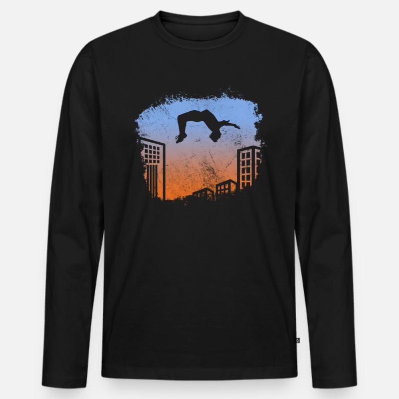 Backflip - Maglia a manica lunga ecologica premium da uomo - nero