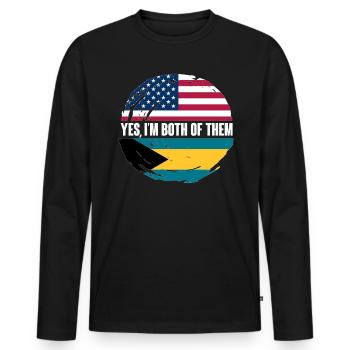 Bahamas Caribbean Island Atlantic Summer Gift - Men's Premium Organic Long Sleeve Shirt - black - Front - Nico (187cm)