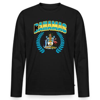 Bahamas Caribbean Island Atlantic Summer Gift - Men's Premium Organic Long Sleeve Shirt - black - Front - Nico (187cm)