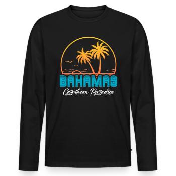 Bahamas Caribbean Island Atlantic Summer Gift - Men's Premium Organic Long Sleeve Shirt - black - Front - Nico (187cm)