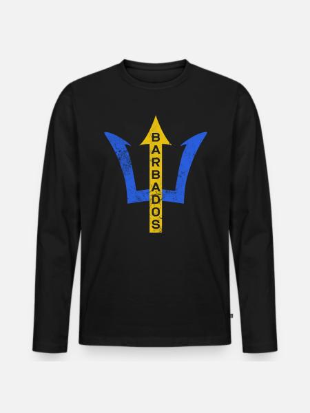 Barbados - Men's Premium Organic Long Sleeve Shirt - black