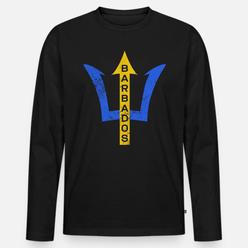 Barbados - Männer Premium Bio Langarmshirt - Schwarz