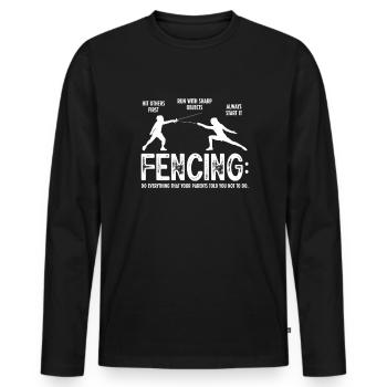 Escrime Épée Sabre Épée Épée Escrime Cadeau - T-shirt manches longues Premium bio Homme - noir - Devant - Nico (187cm)