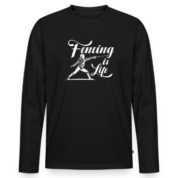 Escrime Épée Sabre Épée Épée Escrime Cadeau - T-shirt manches longues Premium bio Homme - noir - Devant - Nico (187cm)