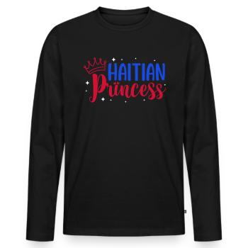 Haiti Haitian Caribbean Holidays - Men's Premium Organic Long Sleeve Shirt - black - Front - Nico (187cm)