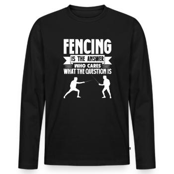 Escrime Épée Sabre Épée Épée Escrime Cadeau - T-shirt manches longues Premium bio Homme - noir - Devant - Nico (187cm)